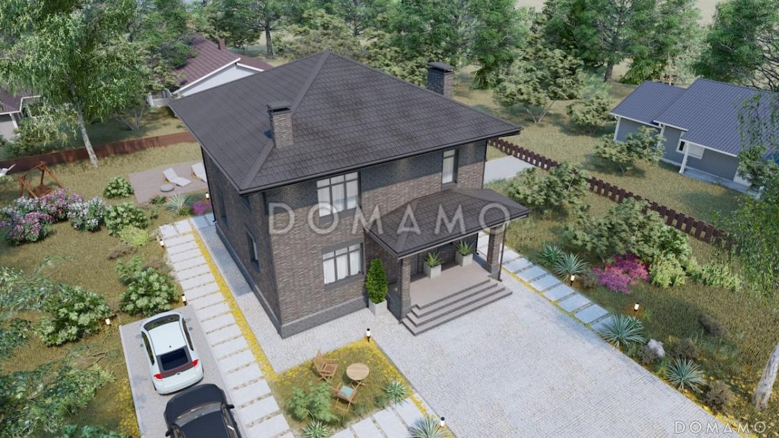 Проект компактного двухэтажного дома с террасой, гостиной и 4 спальнями / 6