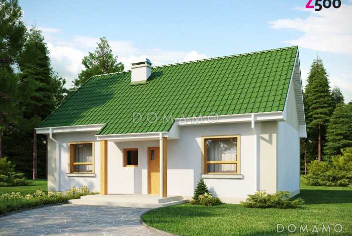 Проект компактного одноэтажного дома из кирпича с двумя спальнями, с возможностью обустроить мансарду Проект компактного одноэтажного дома из кирпича с двумя спальнями, с возможностью обустроить мансарду