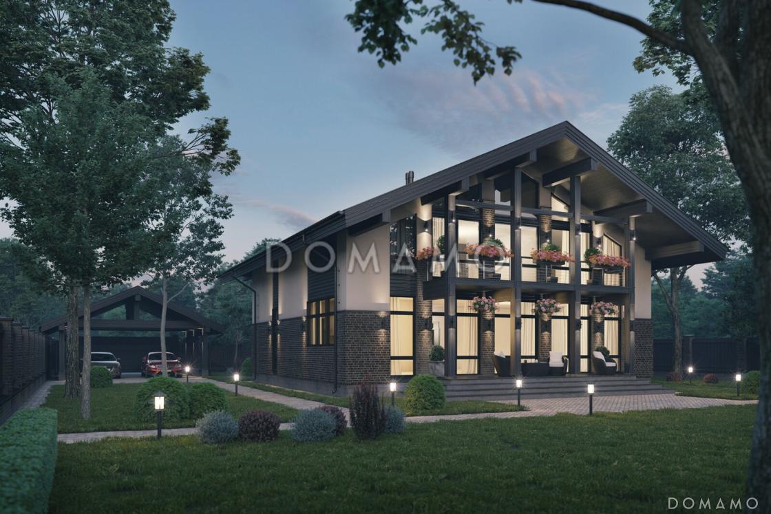 Проект дома из газобетона с мастер-спальней, сауной и большой гостиной / 2