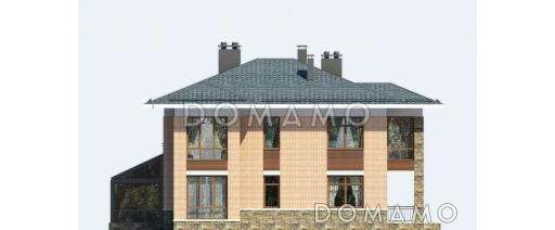 Проект двухэтажного дома для двух семей с зимним садом / Фасад 4