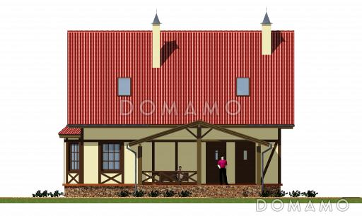 Проект компактного коттеджа в стиле фахверк / Фасад 1