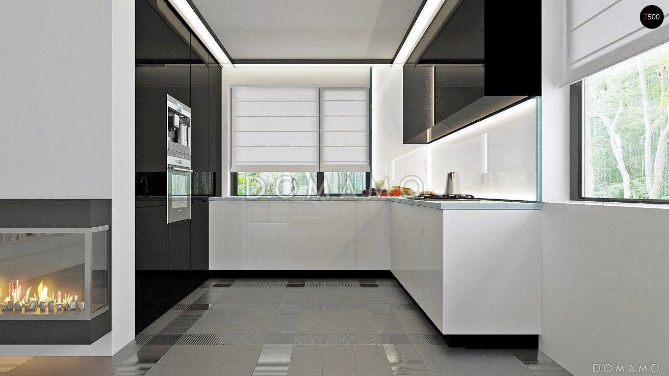 Проект одноэтажного дома из газобетона с тремя спальнями и небольшой крытой угловой террасой, увеличенная версия 273 / 15