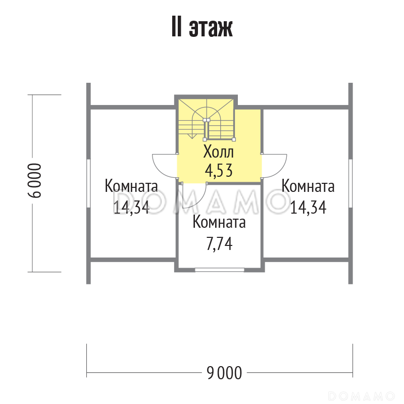 Проект дома из клееного бруса с облицовкой деревянной вагонкой / План мансардного этажа Проект дома из клееного бруса с облицовкой деревянной вагонкой / План мансардного этажа