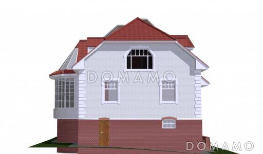 Проект коттеджа с гаражом и зимним садом / Фасад 2