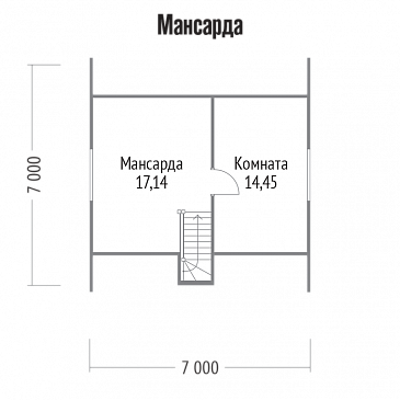 Проект дома из бруса с обшивкой вагонкой / План мансардного этажа Проект дома из бруса с обшивкой вагонкой / План мансардного этажа