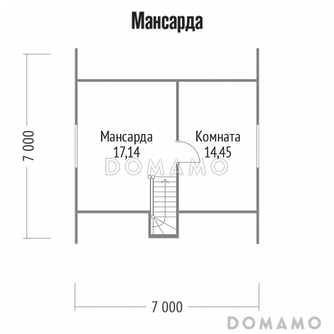 Проект дома из бруса с обшивкой вагонкой / План мансардного этажа Проект дома из бруса с обшивкой вагонкой / План мансардного этажа
