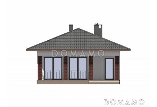 Проект гостевого дома из газобетона с сауной и комнатой отдыха / Фасад 1