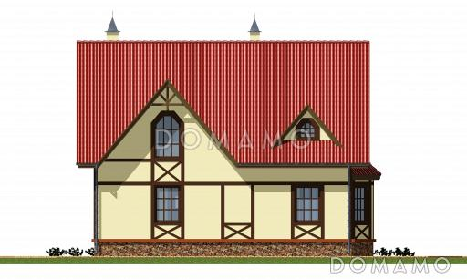 Проект компактного коттеджа в стиле фахверк / Фасад 3