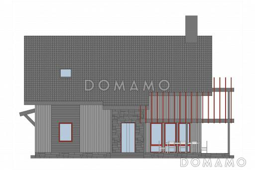 Проект дома из газобетона с ванной комнатой на втором этаже / Фасад 4
