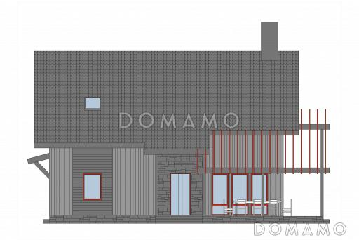 Проект дома из газобетона с ванной комнатой на втором этаже / Фасад 4