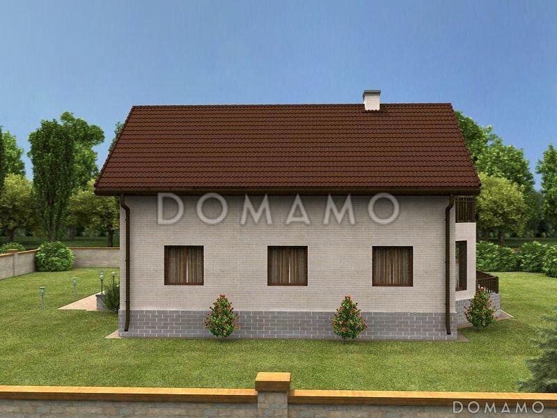 Проект дома с треугольным эркером и гаражом на одну машину / 7