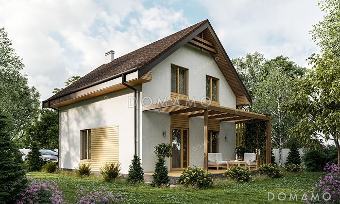 Проект одноэтажного дома с мансардой и террасой Проект одноэтажного дома с мансардой и террасой