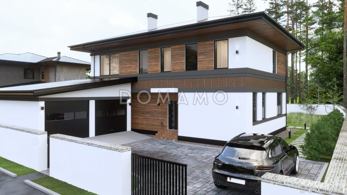 Проект двухэтажного дома с большими спальнями, гостевой комнатой и просторной гостиной / 3