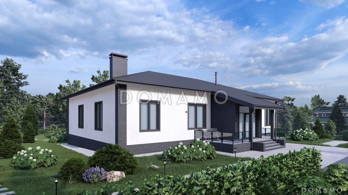 Проект П-образного дома с мансардой, мастер-спальней, кабинетом и вторым светом / 2