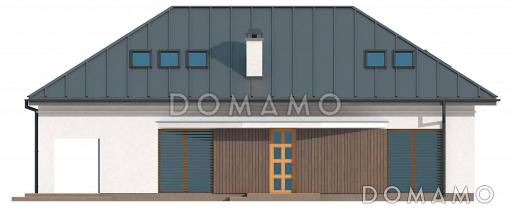 Проект большого одноэтажного дома с мансардным этажом из газобетона с пятью спальнями, с современными фасадами / Фасад 3