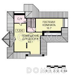 Проект красивого дома с эркером / План мансардного этажа
