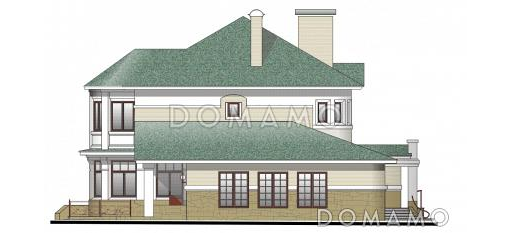Проект большого дома с гаражом на две машины / Фасад 3