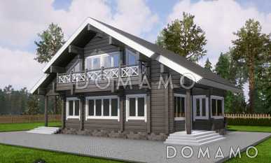 Проект дома из клееного бруса с мансардой Проект дома из клееного бруса с мансардой