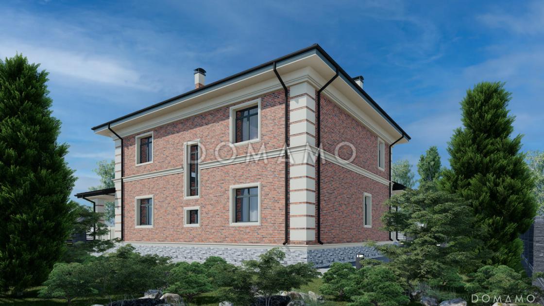 Проект двухэтажного дома из газобетона с террасой, кабинетом и 3 спальнями / 4