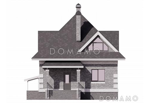 Проект загородного дома с шатровой крышей и цокольным этажом / Фасад 2