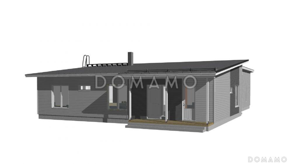 Проект современного каркасного дома с односкатной крышей / 3
