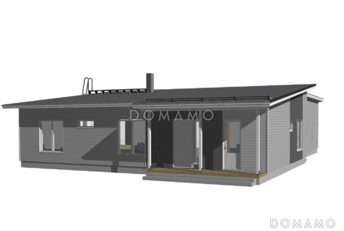 Проект современного каркасного дома с односкатной крышей Проект современного каркасного дома с односкатной крышей