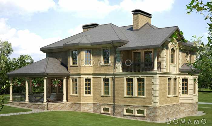 Дом в классическом стиле с цокольным этажом