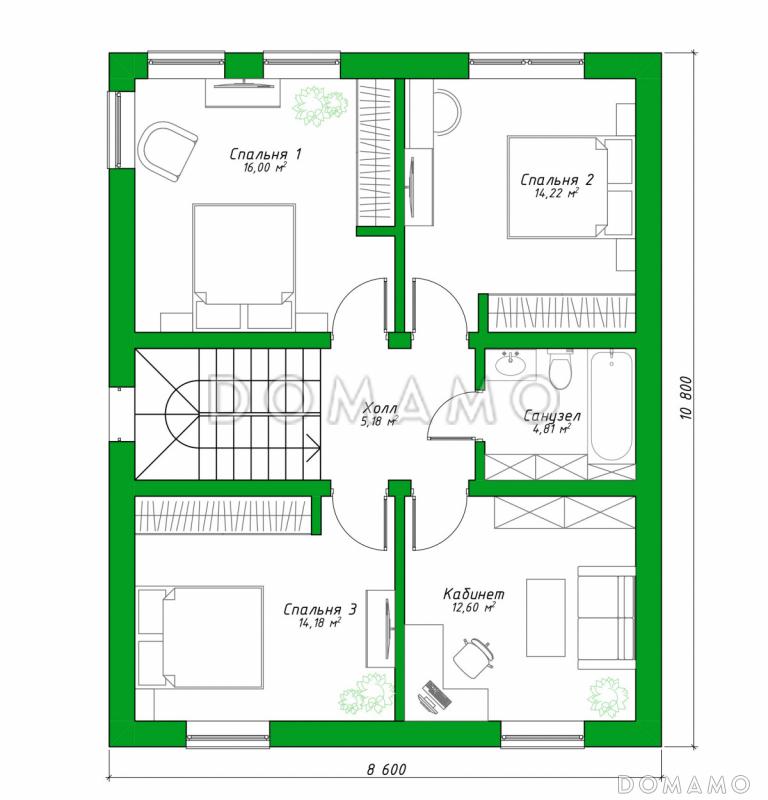 21-186-1 / План 2 этажа