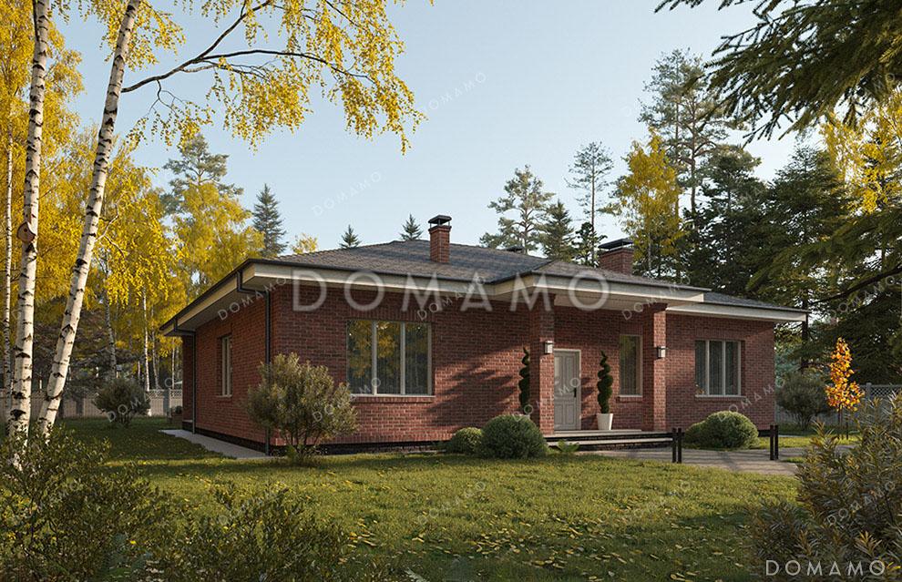 Проект одноэтажного дома с крыльцом и террасой / 2