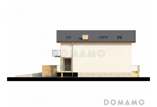 Проект большого двухэтажного дома из кирпича с цокольным этажом и подземным гаражом / Фасад 4