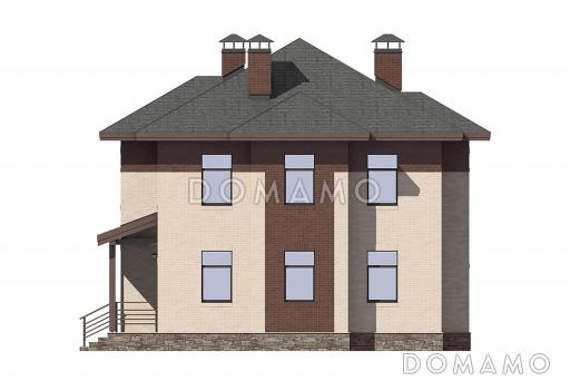 Проект двухэтажного дома из газобетонных блоков / Фасад справа