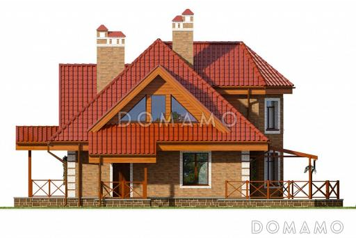 Проект двухэтажного дома из пеноблоков до 200 м.кв / Фасад 2