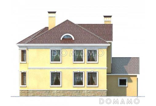 Проект дома из газобетона с гаражом на одну машину / Фасад 3