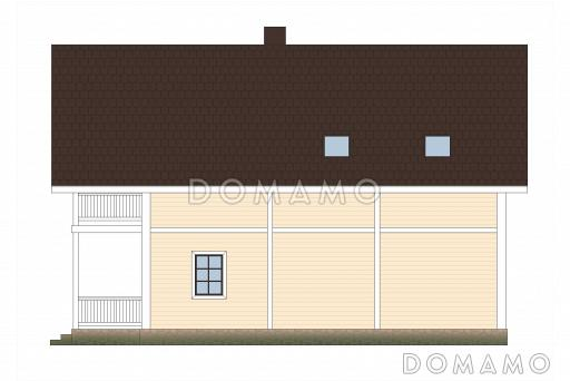 Проект каркасного дома с мансардными окнами / Фасад 2