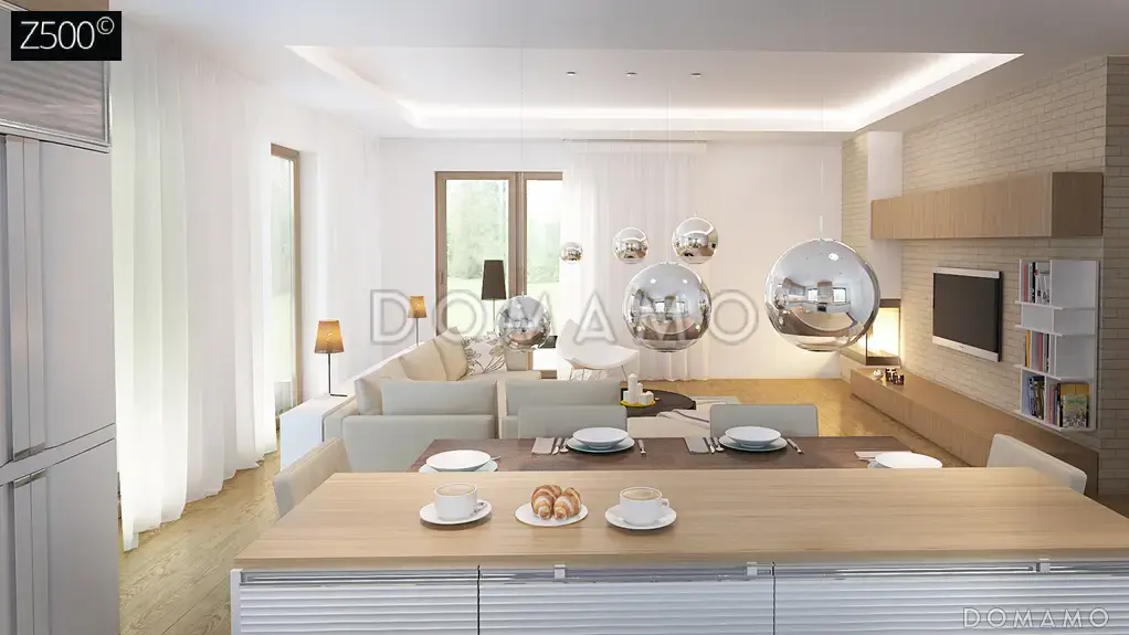 Проект одноэтажного дома из газобетона с гаражом на 2 автомобиля и подвалом / 14