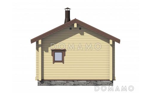 Проект бани с гостевой комнатой, террасой, парной и душевой / Фасад 3