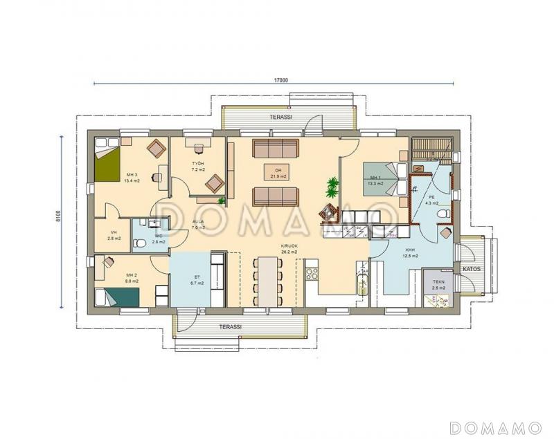 Проект дома c небольшой котельной / План 1 этажа