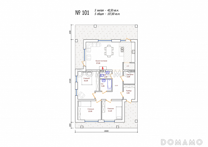 Проект 101 / План 1 этажа