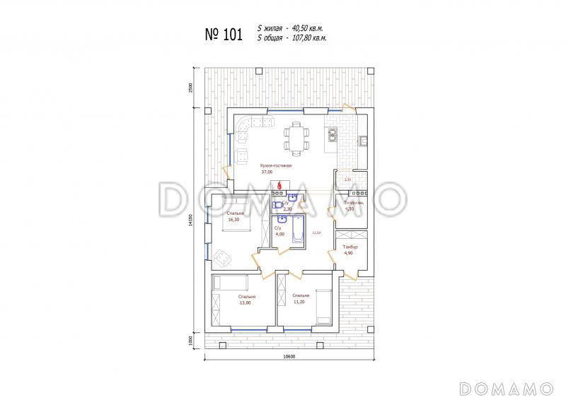 Проект 101 / План 1 этажа