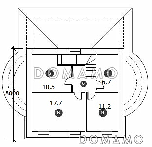 Проект гаража с кухней и двумя спальнями / План 2 этажа