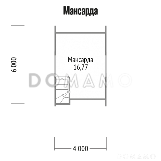 Проект маленького дома из клееного бруса / План мансардного этажа