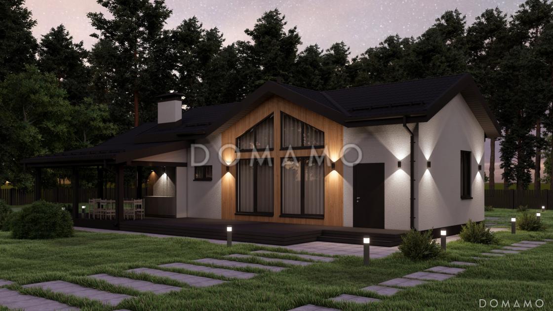 Проект современной бани с просторной гостиной и большой террасой S-93 / 6