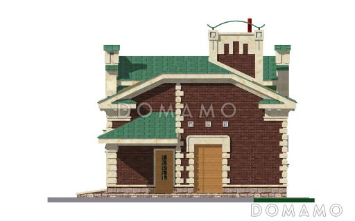 Проект гаража на 3 машины с жилой мансардой / Фасад 3 Проект гаража на 3 машины с жилой мансардой / Фасад 3