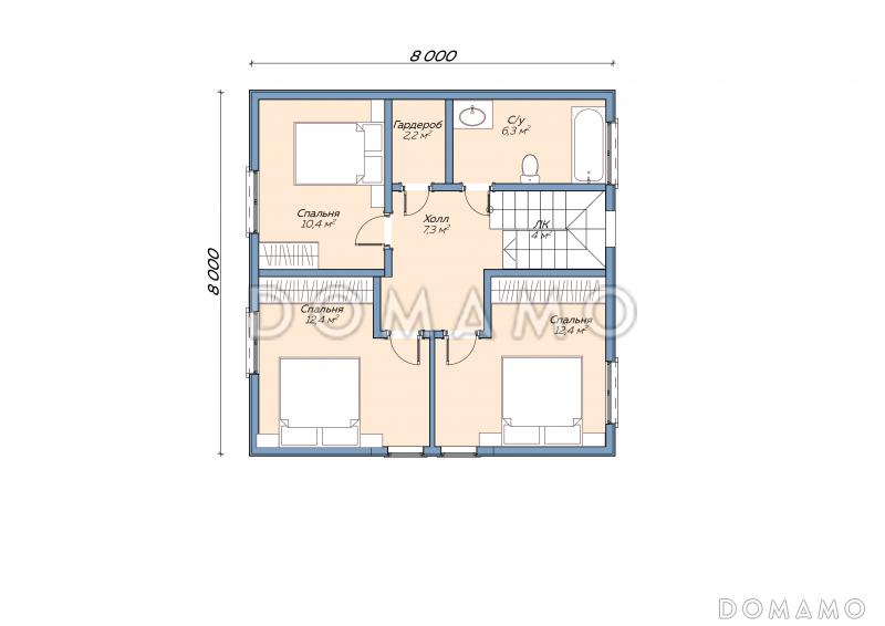 Каркасный дом "Линдт" / План 2 этажа
