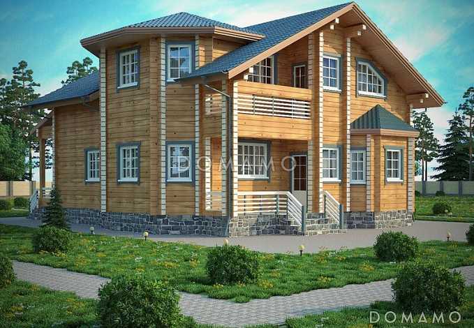 Проект дома из клееного бруса с тренажерным залом на первом этаже Проект дома из клееного бруса с тренажерным залом на первом этаже