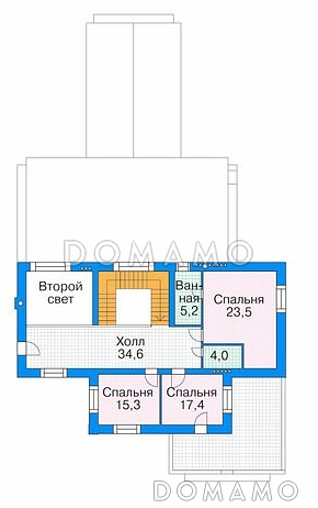 Проект в современном стиле / План мансардного этажа Проект в современном стиле / План мансардного этажа