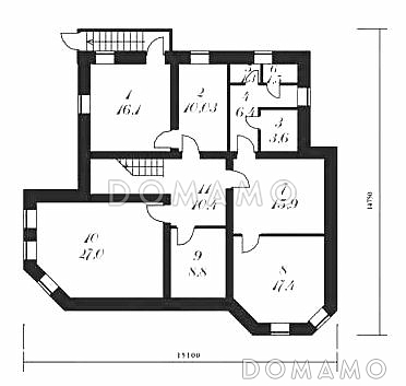 Проект двухэтажного дома с сауной, бильярдной и тренажерным залом / План цокольного этажа Проект двухэтажного дома с сауной, бильярдной и тренажерным залом / План цокольного этажа