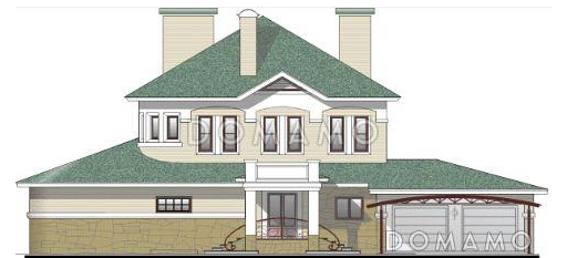 Проект жилого дома с гаражом / Фасад 1