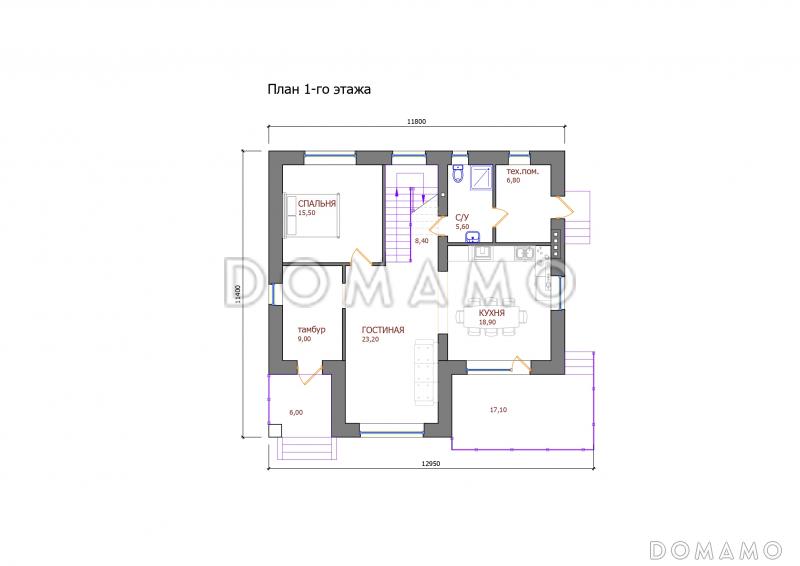 Проект 117 / План 1 этажа
