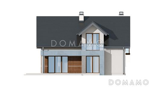 Проект классического мансардного дома из кирпича с современными элементами архитектуры / Фасад 3